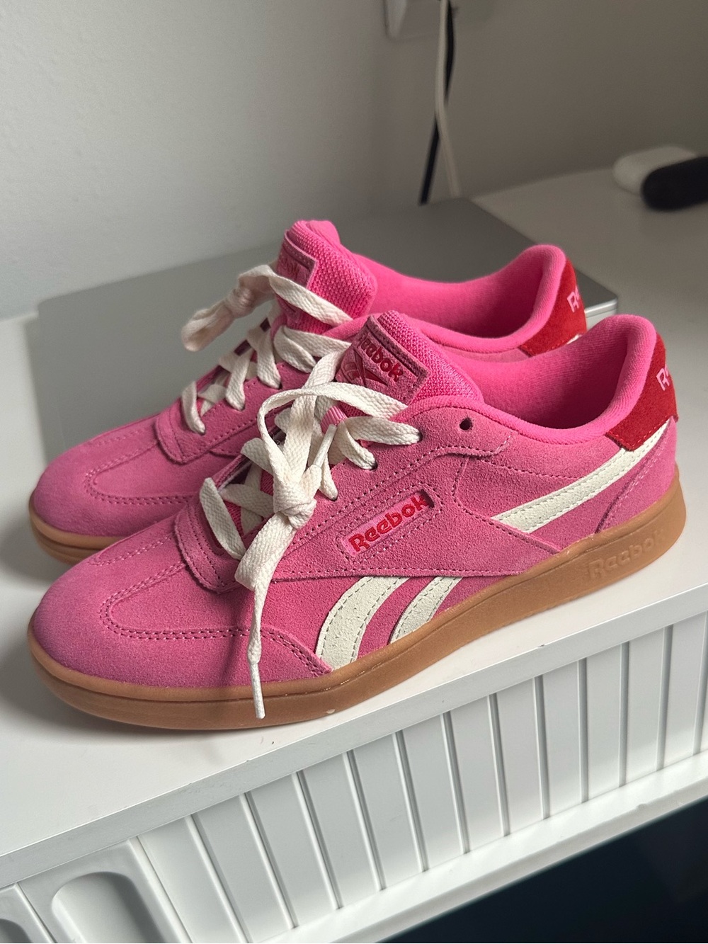 Reebok Hot Pink Suede Retro Court Sneakers